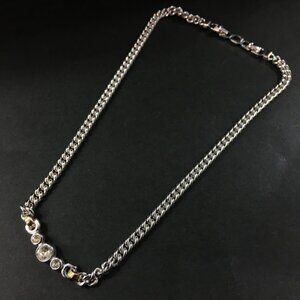 Christian Dior Rhinestone Silver Tone Pendant Necklace